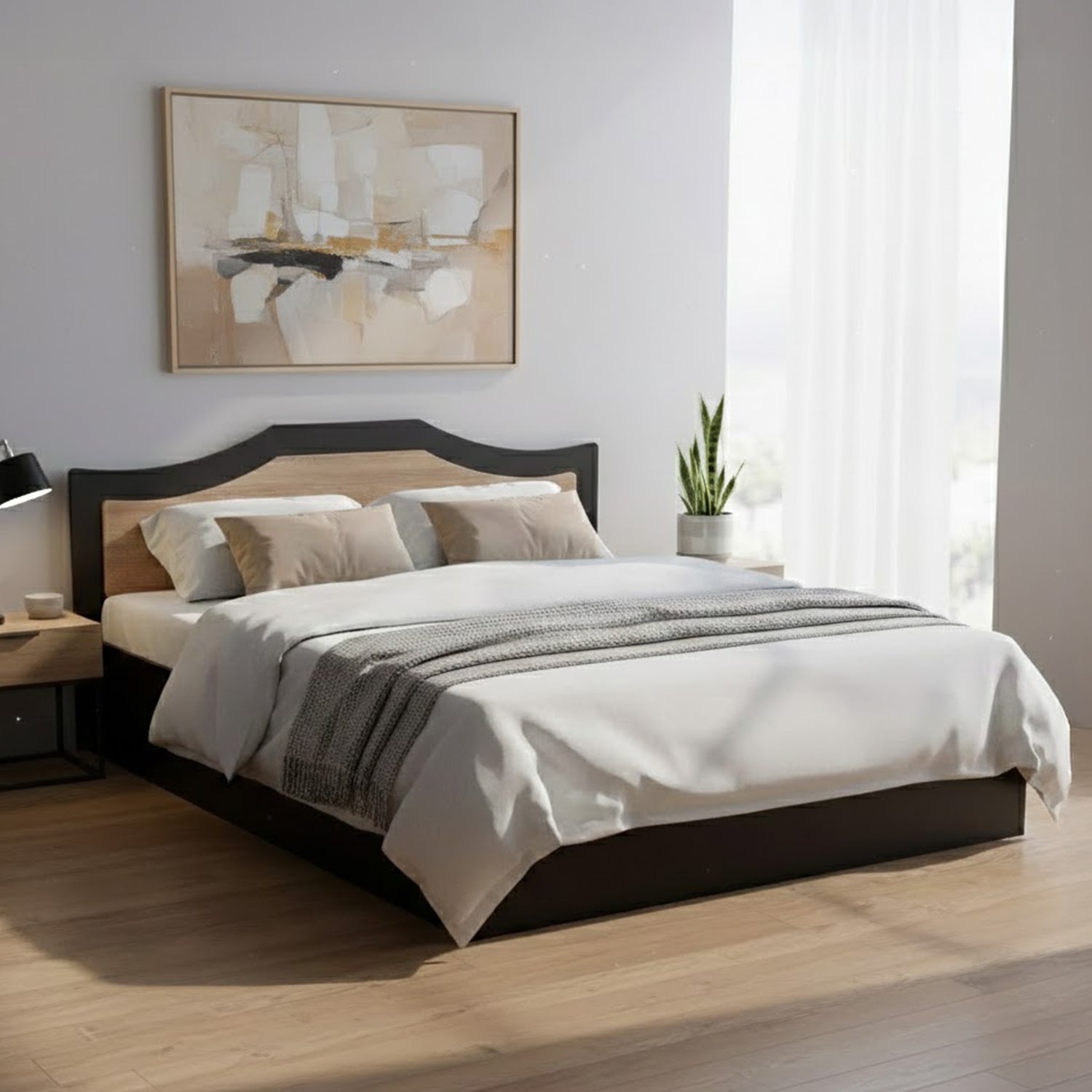 Willy Queen Bed With Storage (Wenge & Sonama Oak) furniture reference